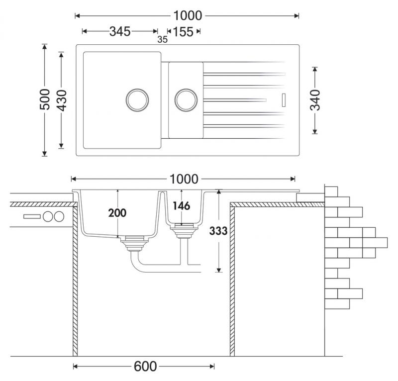 Naber Angola 150 Granit Spülbecken